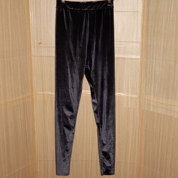 Zara Collection Slate Blue High Rise Velvet Leggings 8 - Picture 4 of 7